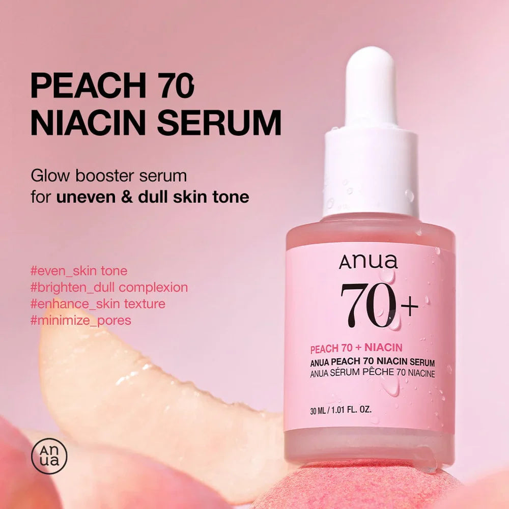 Anua Peach 70% Niacinamide Serum β Brightening & Hydrating 30ml