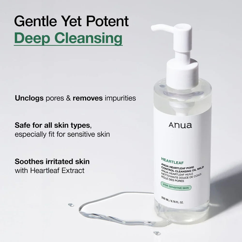Anua Heartleaf Pore Control Cleansing Oil Mild ā Gentle Makeup Remover 200ml