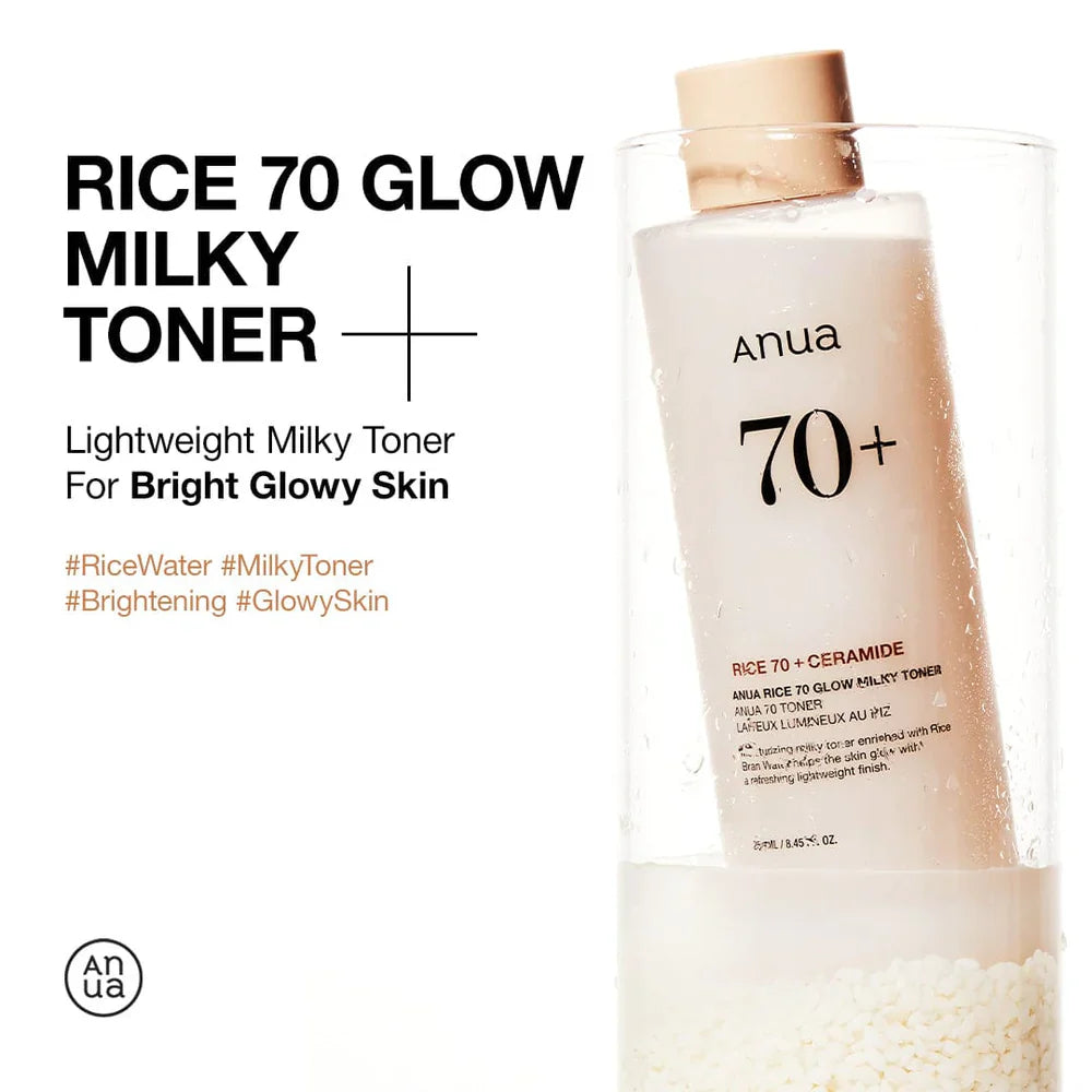Anua Rice 70 Glow Milky Toner โ Brightening & Hydrating 250ml