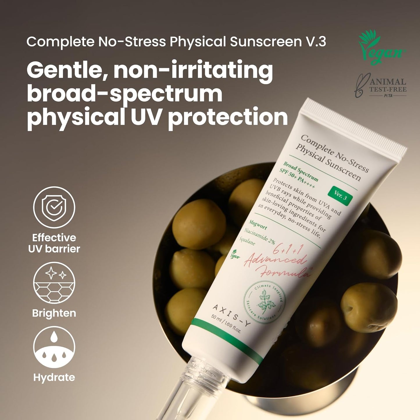 AXIS-Y Complete No-Stress Physical Sunscreen V3 SPF50+ PA++++ | 50ml