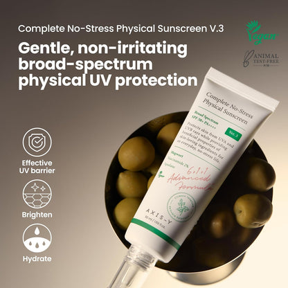 AXIS-Y Complete No-Stress Physical Sunscreen V3 SPF50+ PA++++ | 50ml