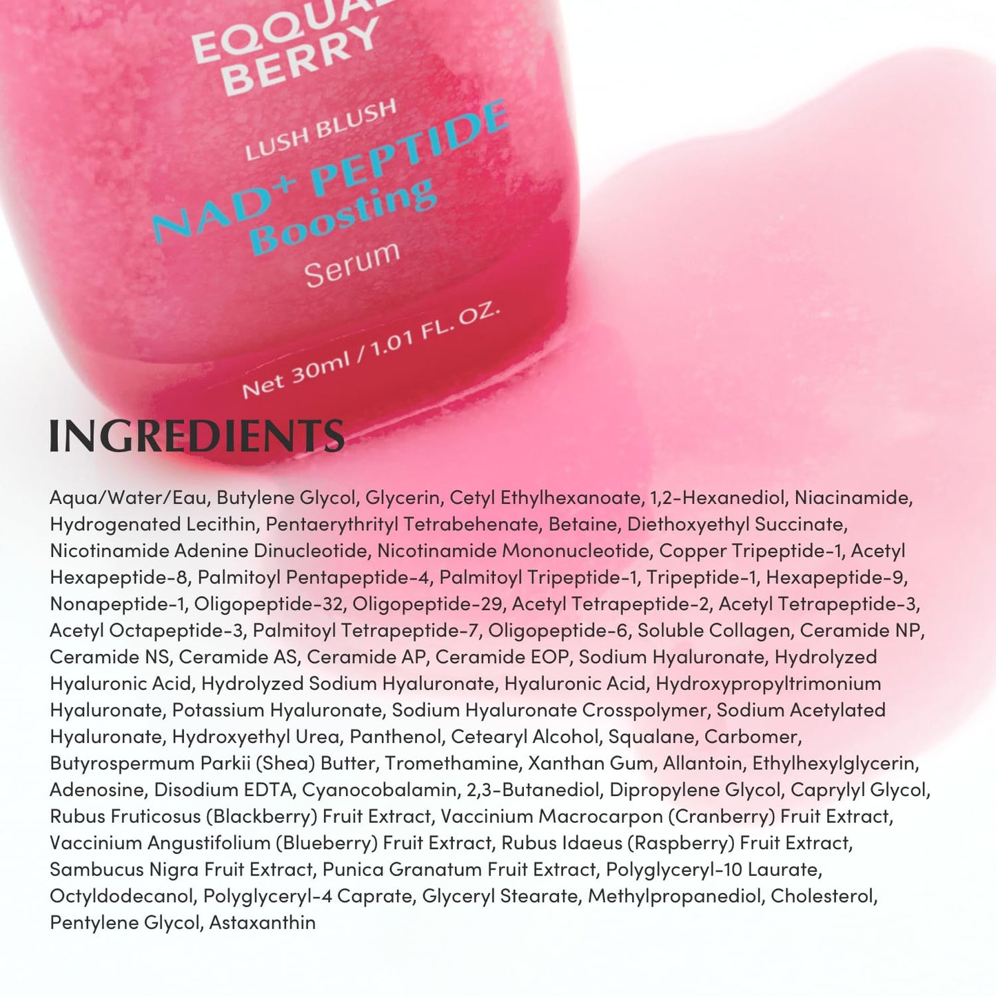 Eqqualberry NAD+ Peptide Boosting Smoothie Serum – Firming & Revitalising 30ml