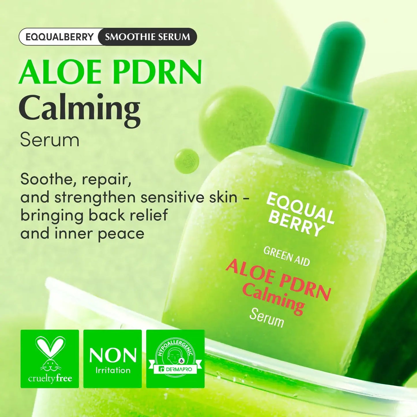 Eqqualberry Aloe PDRN Calming Smoothie Serum – Soothing & Repairing 30ml