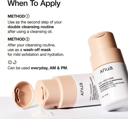 Anua Rice Cleansing Powder – Gentle Exfoliating Face Cleanser 40g