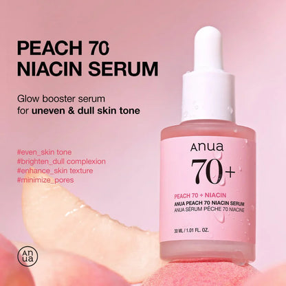 Anua Peach 70% Niacinamide Serum – Brightening & Hydrating 30ml
