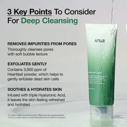 Anua Heartleaf Quercetinol Pore Deep Cleansing Foam – Purifying & Soothing 150ml