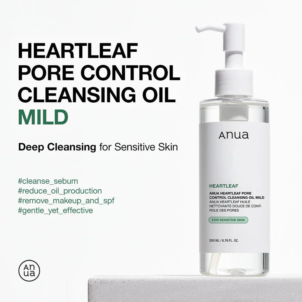 Anua Heartleaf Pore Control Cleansing Oil Mild – Gentle Makeup Remover 200ml